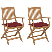 vidaXL Sedie da Giardino Pieghevoli 2pz con Cuscini Massello d'Acacia