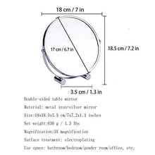 Specchio Per Il Trucco 3X Specchio Da Tavolo Ingrandito Da 7 Pollici Specchio Cosmetico Portatile Con Finitura Cromata Lucida Specchi Compatti (Colore: Argento Dimensioni: 7 Pollici 3 X) Per Comò Da B