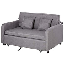 homcom Divano Letto 2 in 1 con Vano Contenitore e Design Moderno, Letto Singolo, Imbottito e Rivestito in Lino Grigio