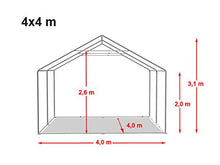 TOOLPORT Tendone per Feste e Eventi 4x4 m Gazebo Matrimonio - Bianco - Molte Misure - Premium Bianco-Verde