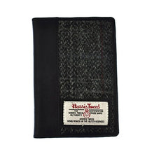 Grey Harris Tweed Passport Wallet
