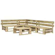Oushome Set Divani da Giardino con Pallet 4 pz in Legno
