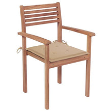 vidaXL Sedie da Giardino 2 pz con Cuscini Beige Massello di Teak