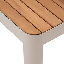 Meubletmoi 4676 - Divano da giardino modulabile in alluminio e teak, con cuscini beige, stile lounge