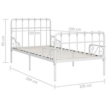 SKM Giroletto con Base a Doghe Bianco in Metallo 100x200 cm