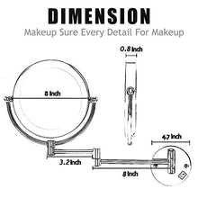 ZGQ Specchio di Trucco Montaggio a Parete Illuminato Trucco Specchio Illuminato ingrandimento 3X Specchio da Toilette, Double Side Girevole estetica Faccia 360 Specchio allungabile Specchi
