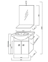 Kiamami Valentina MOBILE BAGNO BIANCO ECONOMICO DA 56 CM + LAVABO, SPECCHIO E LUCE