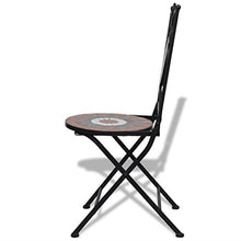 vidaXL Set 2pz Sedia Bistro Ferro Giardino Esterno con Mosaico Terracotta/Bianco