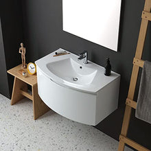 Kiamami Valentina MOBILE BAGNO CURVO SOSPESO CM 82 CON LAVABO E SPECCHIO | RIVA