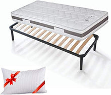 Evergreenweb - Kit Rete e Materasso Singolo 80x190 Memory Foam Alto 20 cm Sfoderabile con Cuscino Gratis, Set Letto - Materasso Effetto Massaggiante Rete Singola a Doghe in Legno Ortopedica Offerta