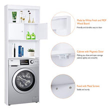 Happy Home - Armadio per lavatrice e bagno, con anta e 3 ripiani, per WC, bagno, balcone, 62,5 x 19,5 x 178 cm, colore: bianco