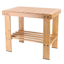 Sgabello in bambù con Bordi Lisci Sedia in bambù per Bagno, Camera da Letto, Giardino(25 * 40 * 33.5cm Large)