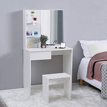 Stile moderno mobili in legno, legno comò camera da letto spogliatoio tavolo con specchio e ripiani aperti,White