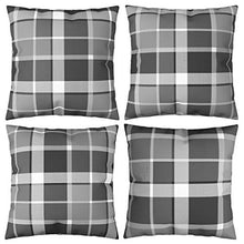 vidaXL Cuscini Decorativi 4 pz a Quadri Grigi 50x50 cm in Tessuto