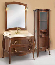 Global Trade Mobile Bagno con vetrina e con lavabo sottopiano Finitura Tinta Noce Linea Leonardo 84x60 cm cod. l03.cass