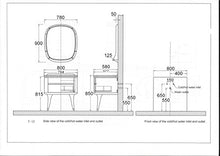 Lavabo di design Luxus in marmo, mobiletto da bagno a specchio