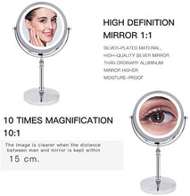 Specchio Specchi di Trucco 3X ingrandimento con specchi Cosmetici Luminosi a LED Shape Rotondo Desktop Vanity Doppio Lato Specchi retroilluminati