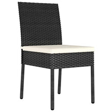 FAMIROSA Set da Pranzo da Giardino 5 pz in Polyrattan Nero-5695