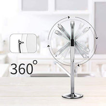 ATUIO - Specchio per Il Trucco, Specchio per Il Trucco Ovale, Specchio da Scrivania con Rotazione di 360 °, Perfetto per Comò o Mobile da Bagno, Argento