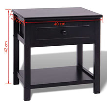 vidaXL Set 2 pz Comodini Neri Camera da Letto Eleganti in Legno Paulownia e MDF
