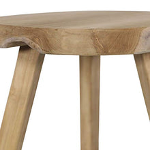 Gartentraum Sgabello da Giardino Rotondo in Teak Alto 47cm - Sgabello Lemo