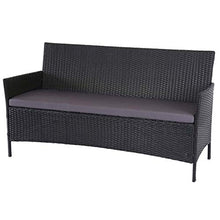 Mendler Serie Halden per l'esterno Divano Sofa 3 posti polyrattan Antracite con Cuscino Antracite