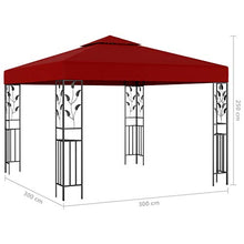 E E-NICES Gazebo 3x3 m Rosso Vino