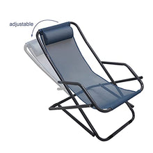Homecall Sedia a dondolo pieghevole in alluminio colore blu