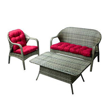 Set Di 3 Pezzi Di Cuscini per Divano A Due Posti, 1 Divano A Due Posti E 2 A Forma Di U, Cuscini per Sdraio Casa Imbottita Cuscino per Bancale,Vino Rosso,3pcs