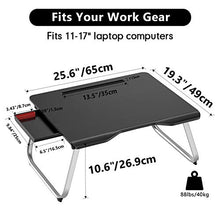AboveTEK Tavolo per Laptop Pieghevole Extra Large - Scrivania da Letto per Computer Ergo da 17 "con Cassetto Estraibile, Supporto per Telefono/Tablet/Portabicchieri - Tavoli Resistenti da Divano