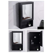 Specchio A Parete con Mensola Mobile con Specchio Mobile Bagno A Muro Mobile A Specchio da Bagno in Alluminio Space (Color : Black, Size : 40 * 12.5 * 70cm)