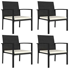 SKM Set da Pranzo da Giardino 5 pz in Polyrattan Nero (40.3kg)
