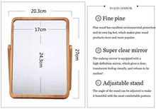 Specchio per il trucco da tavolo Specchio per il trucco con cornice in legno Specchio per il trucco Specchio per cosmetici Specchio da tavolo con cornice in legno e supporto per specchio da appendere,