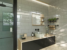 DOMTECH Specchio da bagno con ripiani e illuminazione a LED, in rovere, specchio da parete a LED