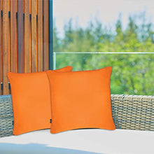 Confezione da 4 federe decorative impermeabili per esterni, 45 x 45 cm, per balcone, patio, divano (arancione, 4 confezioni da 45 x 45 cm)