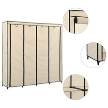 Tidyard Guardaroba con 4 Scomparti,Armadio con Scomparti,Crema 175x45x170 cm