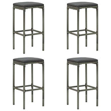 FAMIROSA Set da Bar da Giardino 5 pz con Cuscini in Polyrattan Grigio-4917