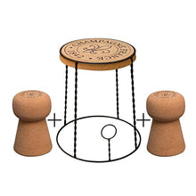 Biosughero - Set Arredamento Design winebar - Tavolino Gabbietta + 2 sgabelli Champagne in Sughero