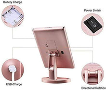 YYHAD - Specchio cosmetico per trucco, con 21 luci a LED, 2 x 3 x ingrandimento, a tre pieghe, illuminato, dimmerabile, specchio cosmetico