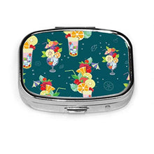 Custodia organizer per pillole, modello fantastico per cocktail estivi, scatola portapillole quadrata