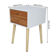 Estink - Comodino con 2 cassetti, tavolo da notte bianco, 2 cassetti, 40 x 40 x 58 cm