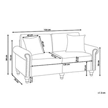 Beliani Divano 2 Posti in Tessuto Grigio Scuro Stile Chesterfield Schienale Basso Otra