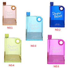 Fgyhty 380ml Piatto Bottiglia di Acqua A5 Memo Notebook plastica Trasparente della Prova della Perdita Sport Bottiglia Viaggi