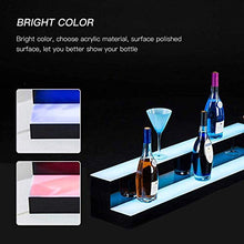 Wygwlg Espositore per Bottiglie di liquore Illuminato a LED, ripiano per Bottiglie Illuminato a 2 gradini, per Ripiani per Bevande da Bar da casa,Long19.6in/50cm