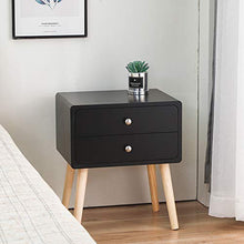 POPSPARK Comodino con cassetto, Comodino Moderno, tavolino/Comodino in MDF per Mobile Camera da Letto (Nero, 42×32×50CM)