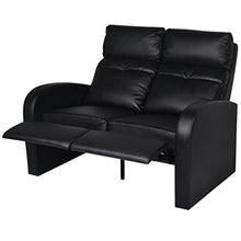 Festnight Divano Home Cinema 2 Posti Reclinabile in Pelle Artificiale Nera