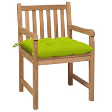vidaXL Sedie da Giardino 2 pz Cuscini Verde Brillante in Legno di Teak
