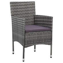 SKM Set Mobili da Pranzo da Giardino 3 pz Grigio Polyrattan e Vetro