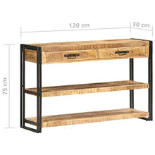 Tidyard Credenza 120x30x75 cm in Legno Massello di Mango Grezzo