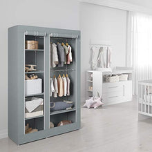 roba Armadio in Tessuto"Little Stars", 6 Scomparti, 175 x 110 x 45 cm, Grigio